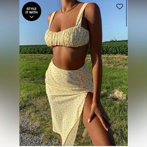 NWOT Princess Polly Lilly Set Yellow Floral